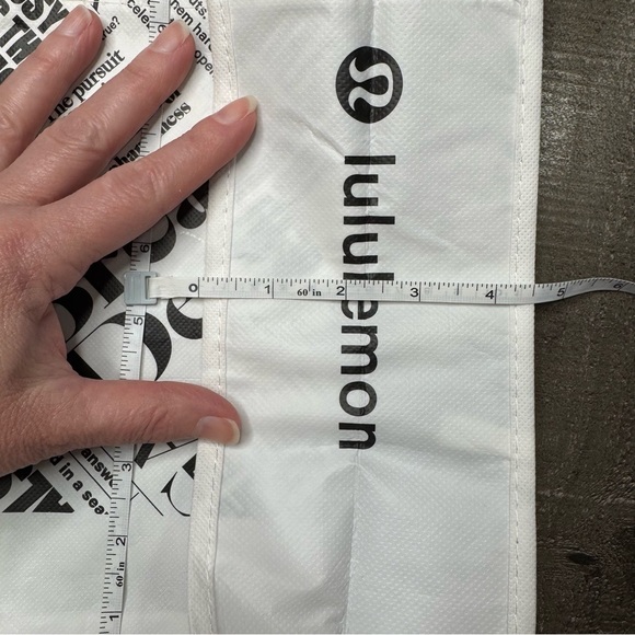 Lululemon Small Reuseable White and Black Logo Tote - Picture 6 of 7